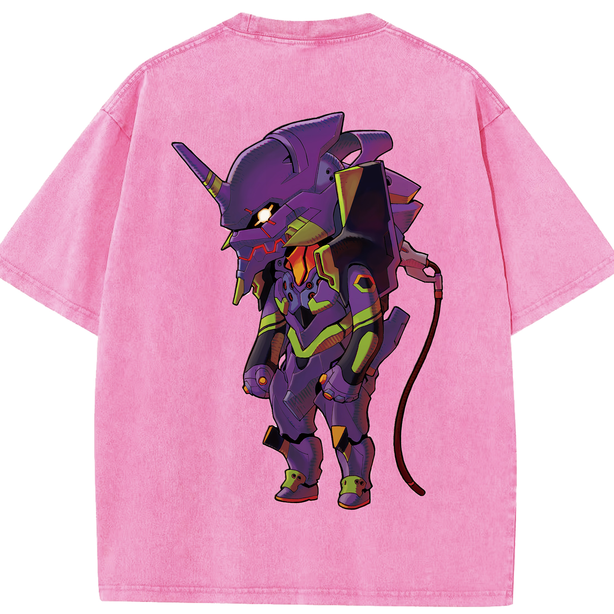 （画像用） EVA 新世紀エヴァンゲリオン 綿100% ヴィンテージ風 半袖Tシャツ（背面プリント）
